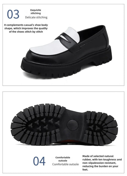 Chaussures en cuir à grosse tête pour hommes, chaussures d'affaires confortables, chaussures décontractées, style britannique, fête itude, social, mode, hommes, taille 38-46