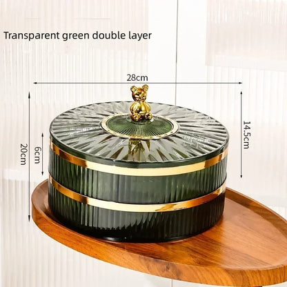 Boîte à snacks transparente multicouche, anti-poussière, acrylique, fruits secs, boîte de rangement pour bonbons et noix, salon moderne, conteneur solaire