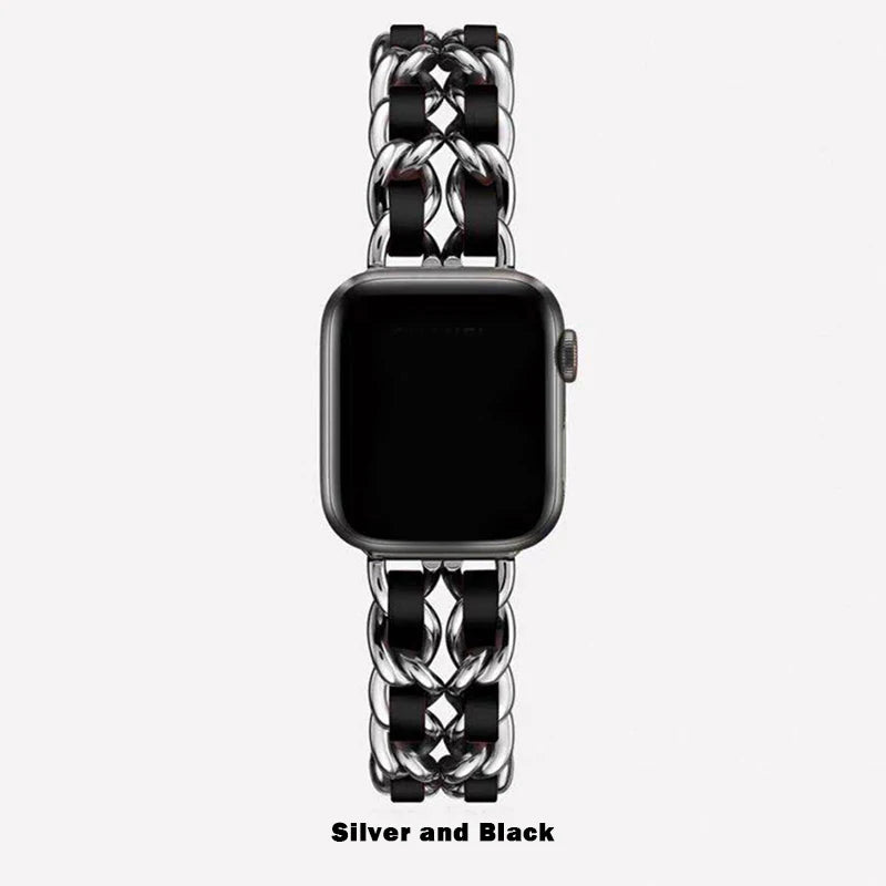 Bracelet en métal pour femmes, pour Apple Watch Band 10 9 8 Ultra 46mm 42mm 49mm 7 SE 6 5 41mm 45mm 44/40mm, Bracelet en acier doré pour dames