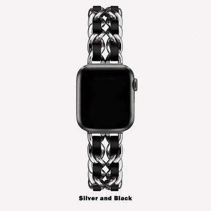 Bracelet en métal pour femmes, pour Apple Watch Band 10 9 8 Ultra 46mm 42mm 49mm 7 SE 6 5 41mm 45mm 44/40mm, Bracelet en acier doré pour dames