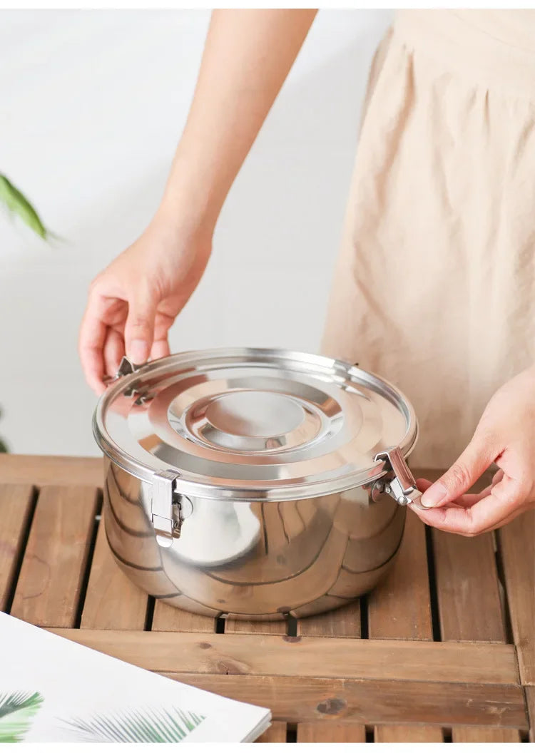 Boîte à déjeuner micro-ondes 350-3000ML, boîte à Bento Anti-fuite en acier inoxydable 304 de qualité alimentaire, boîte de pique-nique à forte étanchéité pour collations aux Fruits