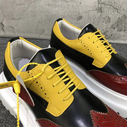 Chaussures Brogue Multi-documents en Cuir group pour Homme, Souliers à Grande Tête, Style Britannique, Décontracté, Rehausseur, Alicante zones me