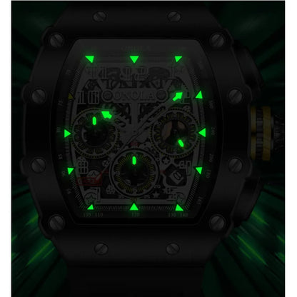 ONOLA montres à Quartz pour hommes haut de gamme Style seau minuterie calendrier étanche 50M bracelet en Silicone sport montre pour hommes Reloj Hombre