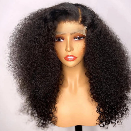 Perruque Bob Lace Front Wig naturelle noire, 26 pouces, longue, crépue, bouclée, douce, sans colle, densité 180%, courte, profonde, avec Baby Hair, pre-plucked, pour femmes