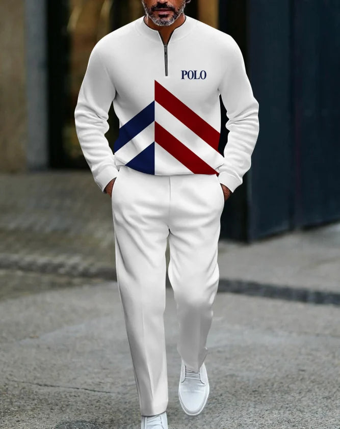 Ensemble pantalon Long à manches longues pour hommes, demi-fermeture éclair imprimée en 3D, fermeture à glissière, ajustement confortable, tenue décontractée à la mode, nouvelle collection 2025