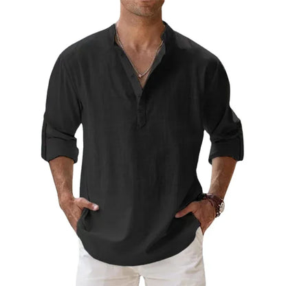 Nouvelle chemise à manches longues pour hommes chemise respirante décontracté basique chemise en coton hauts