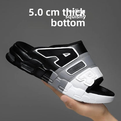 CasualPlus Size chaussons pour hommes pantoufles de sport d'été coussin d'air pour hommes chaussures de plage à fond épais matériau EVA