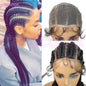 360 pleine dentelle Cornrow tressé perruques pour les femmes noires synthétique sans noeud 20 "sans colle tressé perruque avec des cheveux de bébé déesse tresses perruque