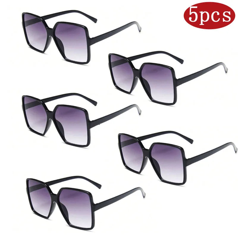 1/3/4/5 pièces lunettes de soleil carrées surdimensionnées femmes mode marque de luxe personnalité dégradé lunettes de soleil femme nuances extérieures Oculos