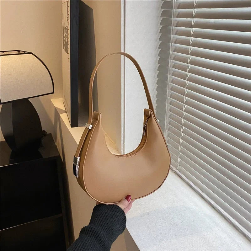 BS - Sac à bandoulière Hobo en cuir PU pour femmes, Design de luxe, petite pochette, sac à main sous les bras, fourre-tout de voyage