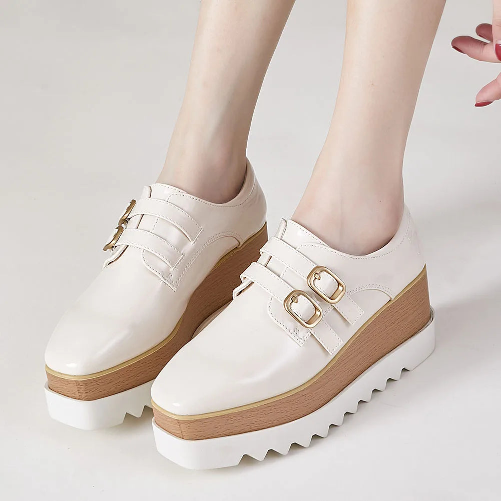 Plate-forme plate solide pour femmes, chaussures plates pour femmes, Parker carré, décontracté, printemps, automne, tout neuf, mode, strucgirls, loisirs