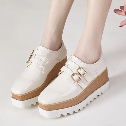 Plate-forme plate solide pour femmes, chaussures plates pour femmes, Parker carré, décontracté, printemps, automne, tout neuf, mode, strucgirls, loisirs