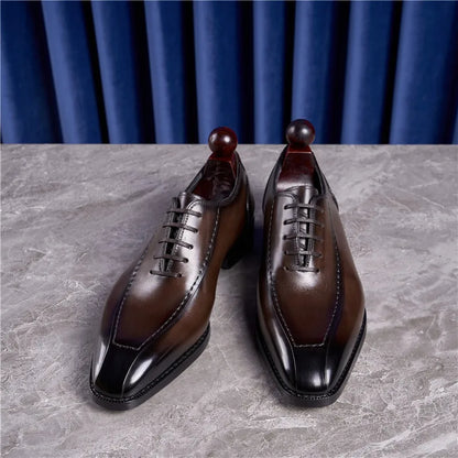 Chaussures Oxfords rétro en cuir véritable pour hommes, chaussures de luxe faites à la main, style britannique, mode confortable, noir, fête de mariage, qualité