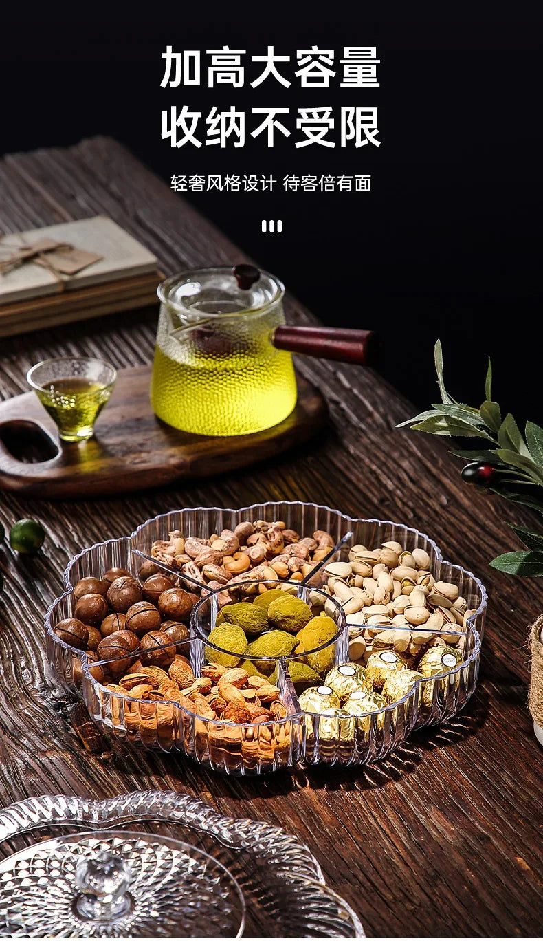 Boîte à snacks transparente multicouche, anti-poussière, acrylique, fruits secs, boîte de rangement pour bonbons et noix, salon moderne, conteneur solaire