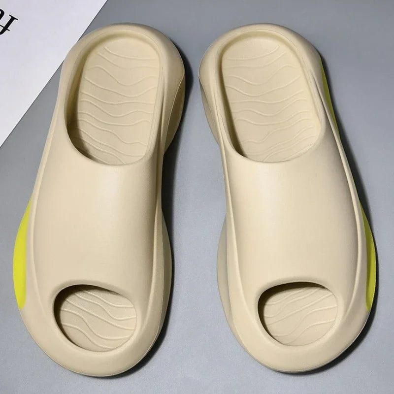 Pantoufles d'été à plateforme pour hommes et femmes, pantoufles d'intérieur à fond souple EVA, chaussures de plage légères, pantoufles d'extérieur antidérapantes pour femmes