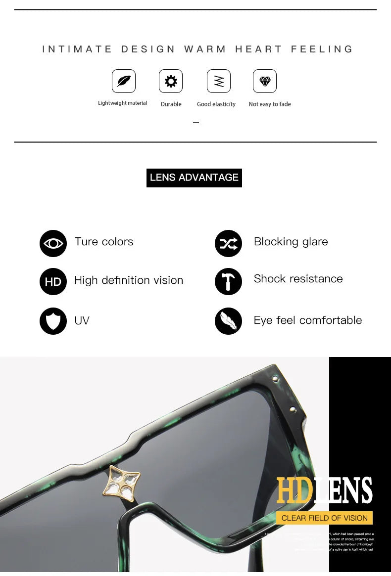 Lunettes de soleil Cyclone de luxe élégantes pour hommes et femmes, lunettes de soleil carrées de styliste pour la conduite d'aviation, nuances de mode UV400