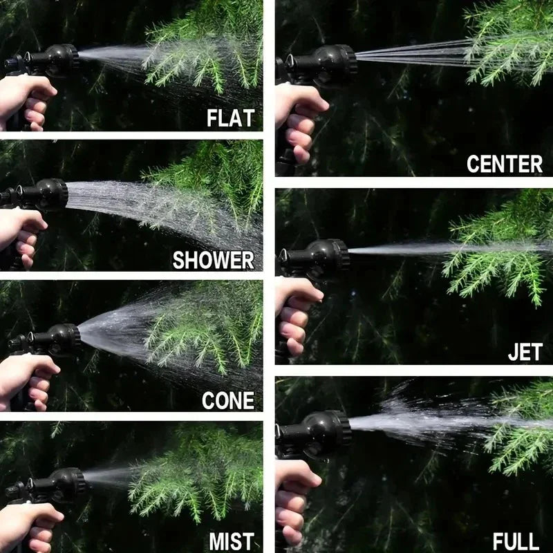 Tuyau magique extensible 2024, lavage de voiture à haute pression, 7 fonctions de pulvérisation d'eau, pistolet à eau, tuyau d'arrosage de jardin domestique