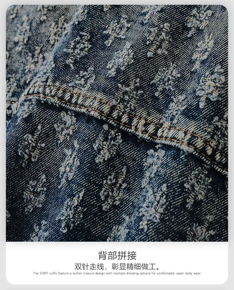 Gilet de moto en Denim pour hommes, rétro, tendance, printemps et automne, élégant, ample, Jacquard, sans manches, vêtements d'extérieur