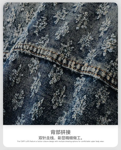 Gilet de moto en Denim pour hommes, rétro, tendance, printemps et automne, élégant, ample, Jacquard, sans manches, vêtements d'extérieur