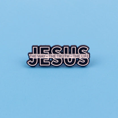 Broche en émail chrétien JESUS Way Truth Life, broches à revers, Badge sur sac à dos, accessoires pour vêtements, bijoux à la mode, cadeaux
