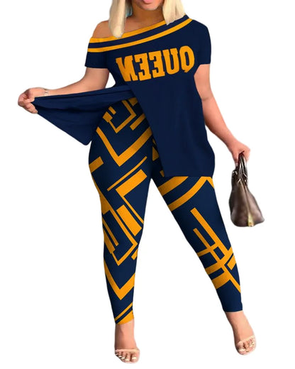 Ensemble 2 pièces imprimé pour femme, nouvelle collection printemps et été