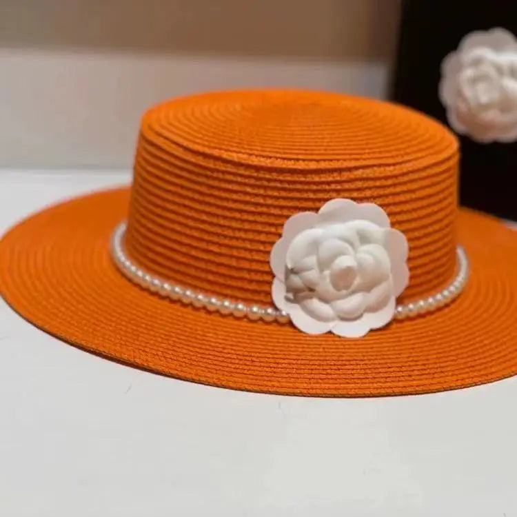 Chapeau plat d'été pour femmes, nouveau style, chapeau de soleil, de plage, de mariage, de thé, élégant, avec coiffure en perles, 모자