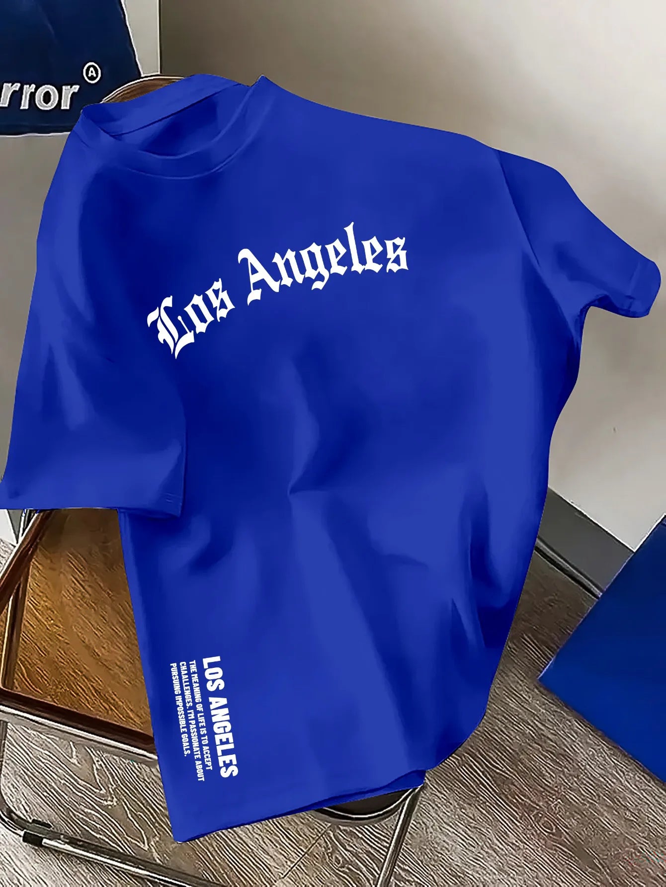 T-shirt manches courtes col rond pour hommes, 100% coton, mode, lettre Los Angeles imprimée, ample, grand, décontracté, confortable, été