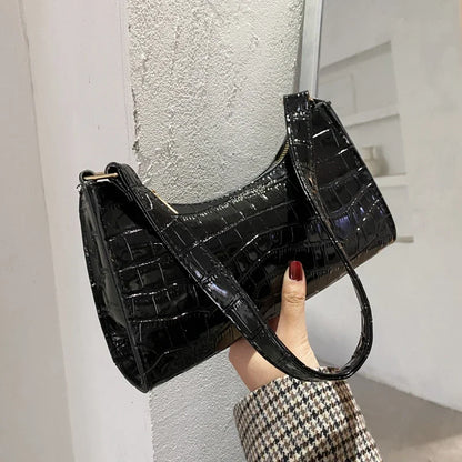 Sacs à main et bourse rétro motif Alligator pour femmes, petits sacs à bandoulière sous les aisselles, pochette fourre-tout en cuir PU de bonne qualité pour dames