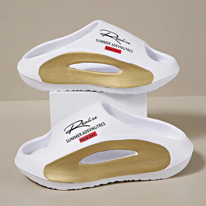 Pantoufles de Couple, vêtements d'extérieur d'été, sandales de plage antidérapantes à semelles épaisses, sandales pour hommes et femmes