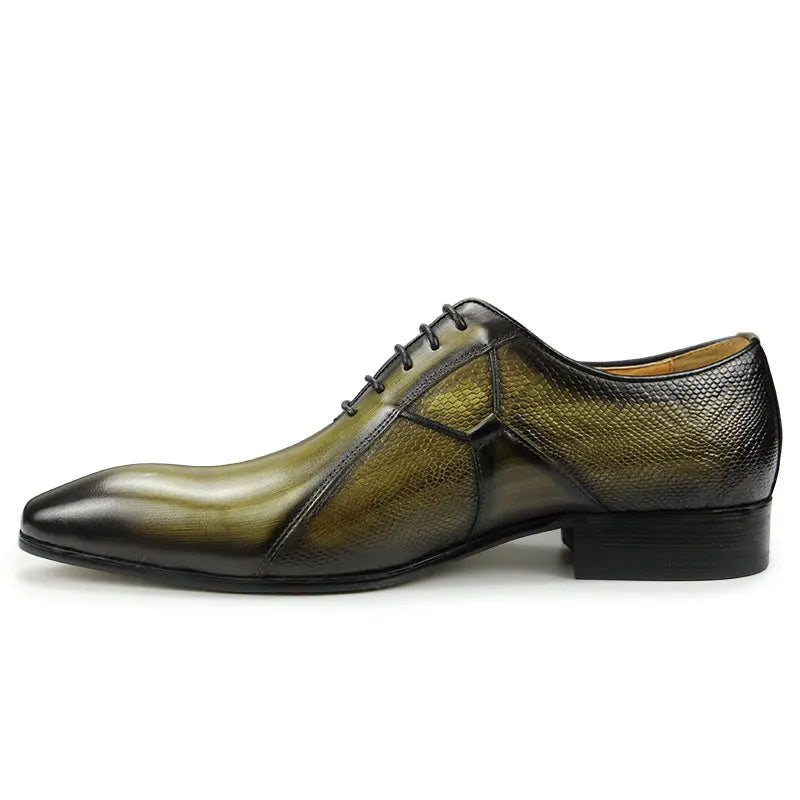 Chaussures en cuir Oxfords pour hommes, chaussures de bureau formelles, sociales, élégantes, à la mode, à bout pointu, pour fête de mariage, robe de bureau de haute qualité