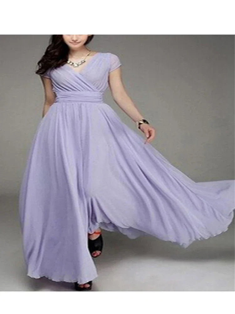 Robe moulante élégante à manches courtes en mousseline de soie pour femmes, robes de soirée bohèmes pour femmes, robe d'été sexy pour dames, 2022