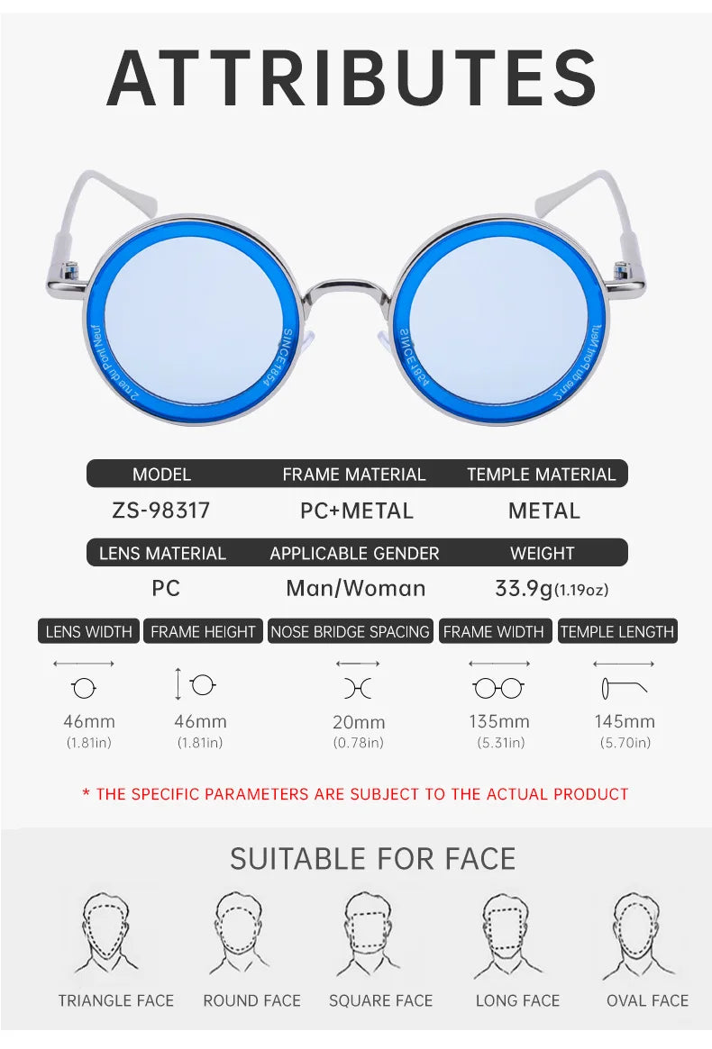 2025 Steampunk lunettes de soleil pour hommes mode ronde Punk lunettes de soleil vacances Oculos lunettes d'extérieur Vintage Designer tendance Lentes