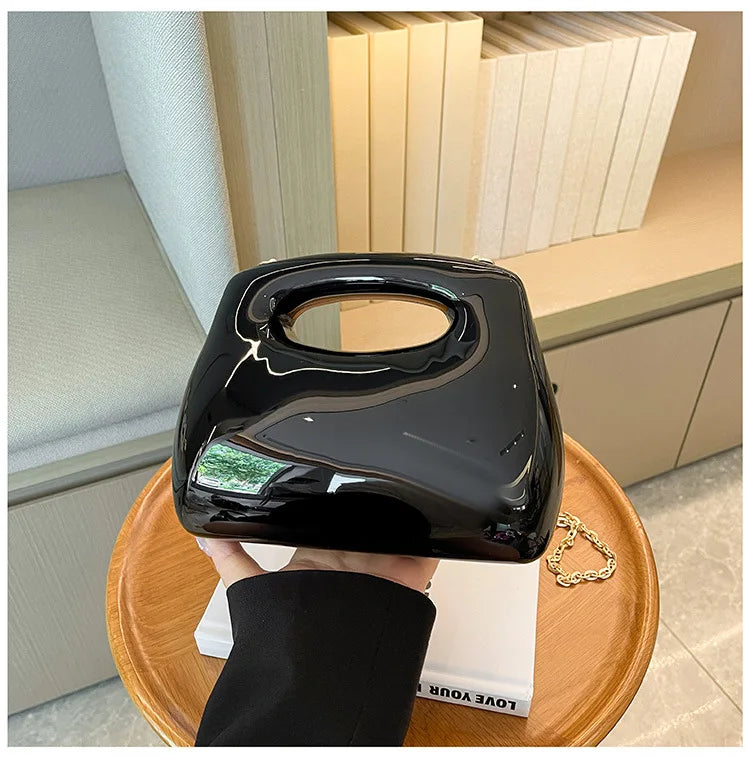 Sac à main hobo en acrylique doré pour femme, sac à main de plage transparent, sac à main de soirée, poignée supérieure ronde, fête de mariage, designer de luxe