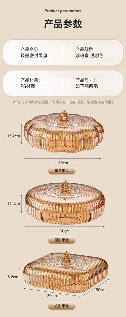 Boîte à snacks transparente multicouche, anti-poussière, acrylique, fruits secs, boîte de rangement pour bonbons et noix, salon moderne, conteneur solaire