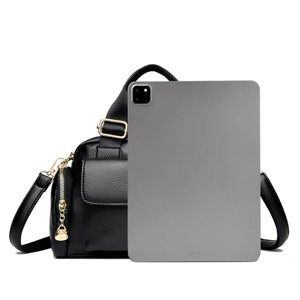 Sac à bandoulière en cuir PU de haute qualité pour femmes, fourre-tout, sacoche multi-poches pour les déplacements quotidiens