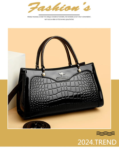 Sacs à main en cuir verni pour femmes, sacs à bandoulière pour dames, sacs à main de créateurs de luxe, petit sac fourre-tout décontracté, initié par la marque, nouveau