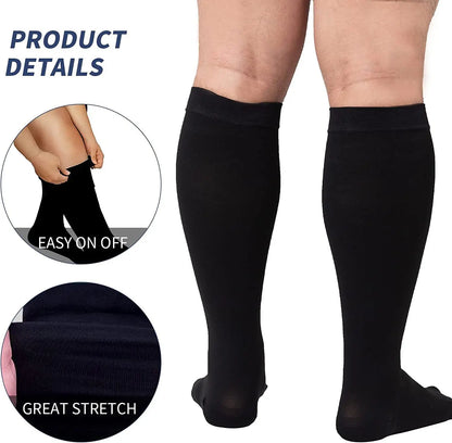 2XL-7XL grande taille chaussettes de Compression couleur unie femmes hommes sport course Yoga taille supplémentaire gros chaussette pour sport Fitness perte de poids