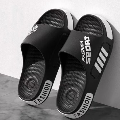 Pantoufles d'extérieur souples en EVA pour hommes et femmes, sandales d'été à fond épais pour la maison, antidérapantes, tongs d'intérieur décontractées pour salle de bain et douche