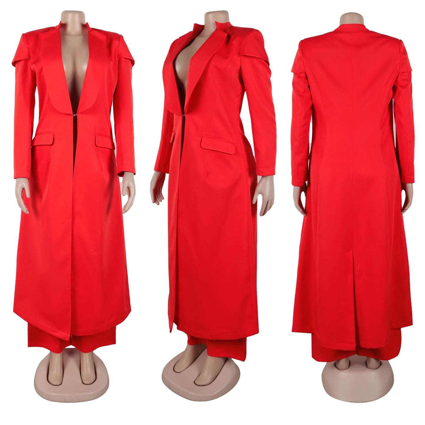 Ensemble femme manches longues x-long Blazer manteau + pantalon Long costume 2025 printemps Streetwear deux 2 pièces ensemble afrique OL tenues de travail