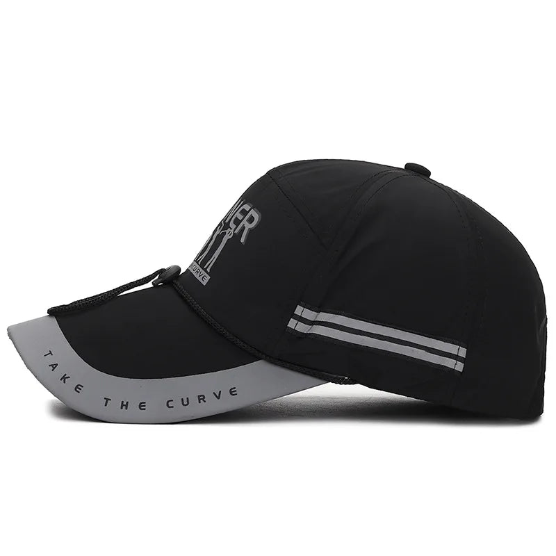 Casquette de sport respirante et réglable pour hommes et femmes, casquette de Baseball à bord étendu, protection solaire, mode garçon, chapeau à rabat