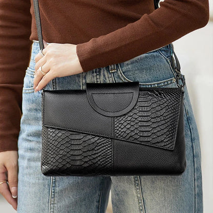 Sac à bandoulière en cuir synthétique PU pour femmes, sac à main et bourse à rabat à motif d'alligator pour dîner de mariage décontracté