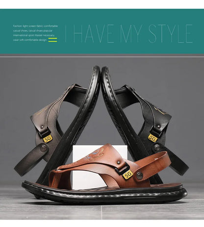 Marque hommes sandales été à semelles souples anti-dérapant chaussures de plage mâle en plein air confortable hommes pantoufles de luxe de haute qualité sandalias