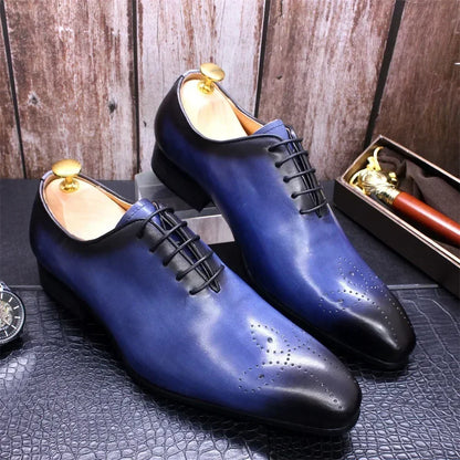 Chaussures d'affaires italiennes originales en cuir véritable faites à la main pour hommes, chaussures Derby à la mode pour marié et mariage, mocassins