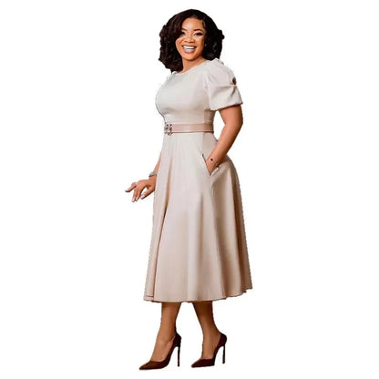 Robes africaines pour femmes, mode printemps, manches courtes, col rond, robe mi-longue en Polyester, Dashiki, vêtements africains, S-3XL, 2024