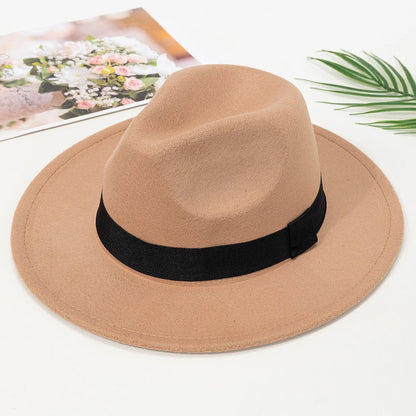 Nouveaux chapeaux à grands bords pour hommes et femmes, chapeaux de jazz en laine à la mode, chapeaux haut de style anglais, automne et hiver