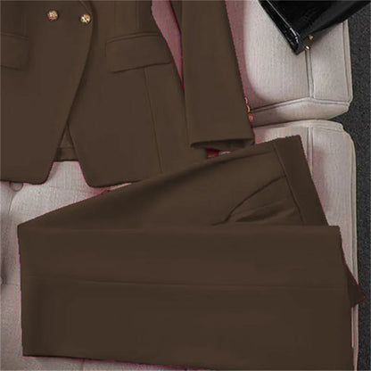 Décontracté à manches longues Blazer pantalon ensembles costumes pour femme 2025 mode 2 pièces ensemble pour femmes bureau dame manteaux vestes