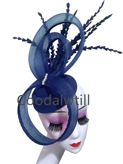 Plume Derbr Fascinator chapeaux femmes Vintage église pilulier casquette bandeau dames élégant Cocktail Kentucky casque Fascinators