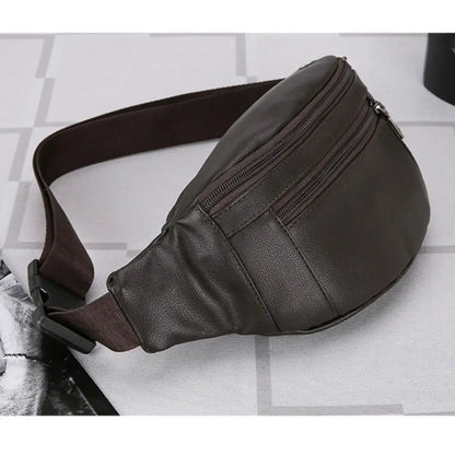 Sac de taille multifonctionnel en cuir pour homme, sacs à bandoulière de luxe, sac de voyage, sac de sport étanche, portefeuilles d'argent, extérieur, affaires