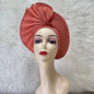 Turban de tête musulman pour femmes, Gele africain violet, casquettes déjà fabriquées, Auto Aso Oke, cravate de sauna Gele, chapeau rond pour dames, Z620-2 de fête