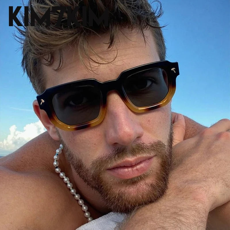 Polarisées Carré Punk lunettes de Soleil Hommes 2025 De Luxe Marque Classique Rectangle Lunettes De Soleil UV400 Conduite Lunettes De Mode En Plein Air Nuances